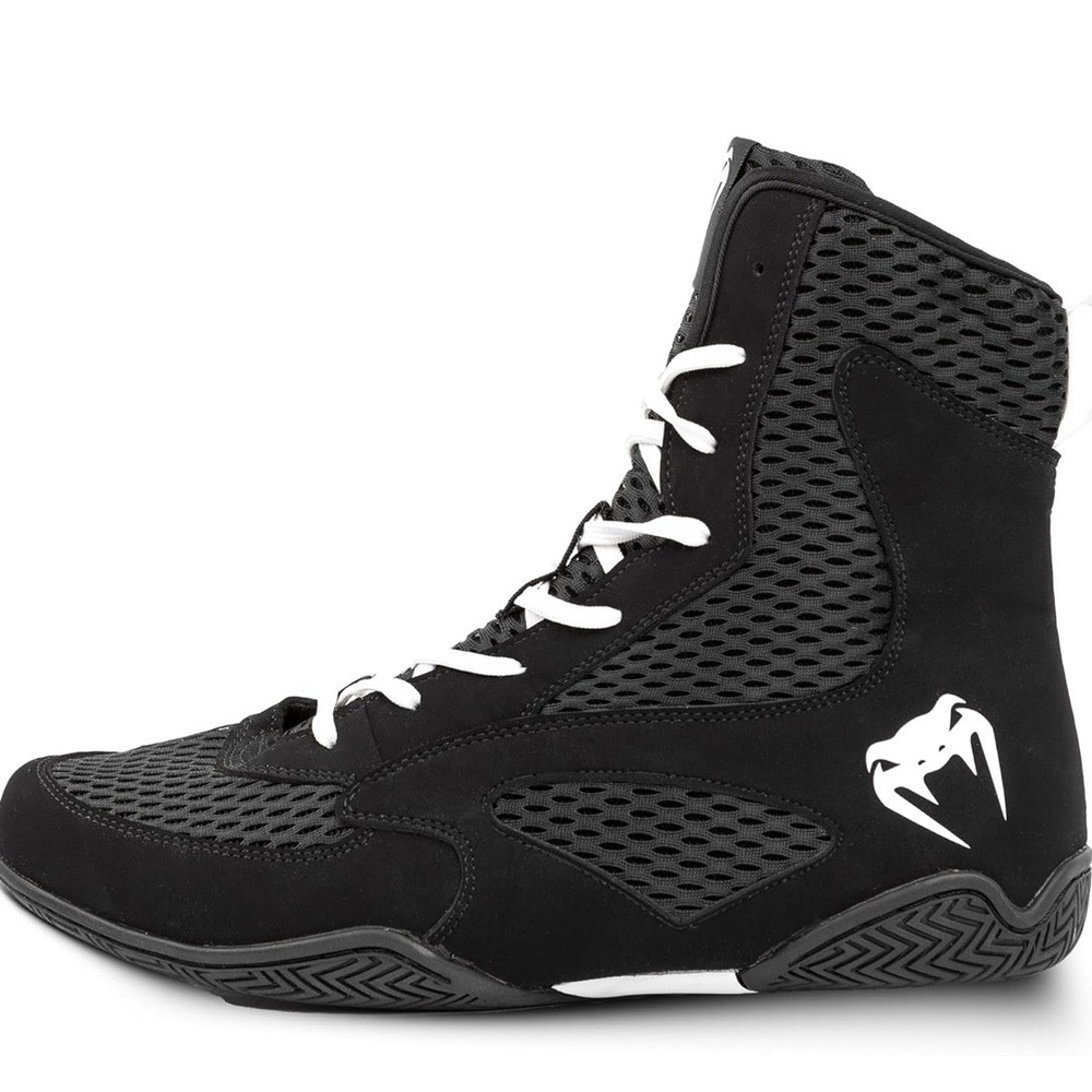 Venum Contender Boxing Shoes Black White Men 7.5 Women 9 EU 42 New‎ In Box